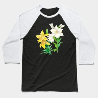 lily flower - botanical illustration Baseball T-Shirt